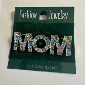 New Color Rhinestone Mom brooch